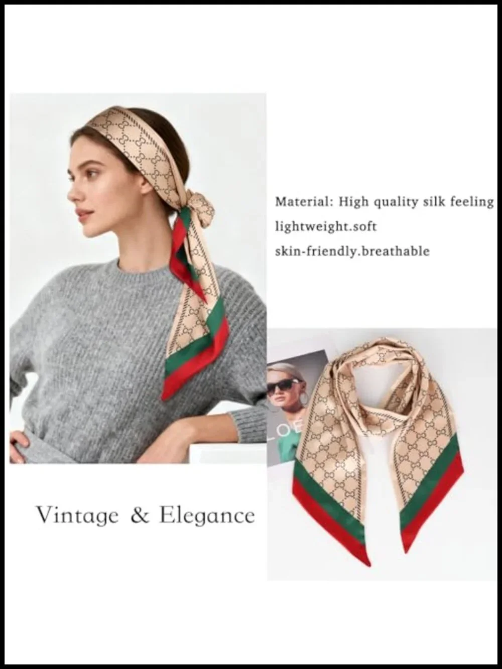 Silk Like Polyester Satin Square Head Scarf